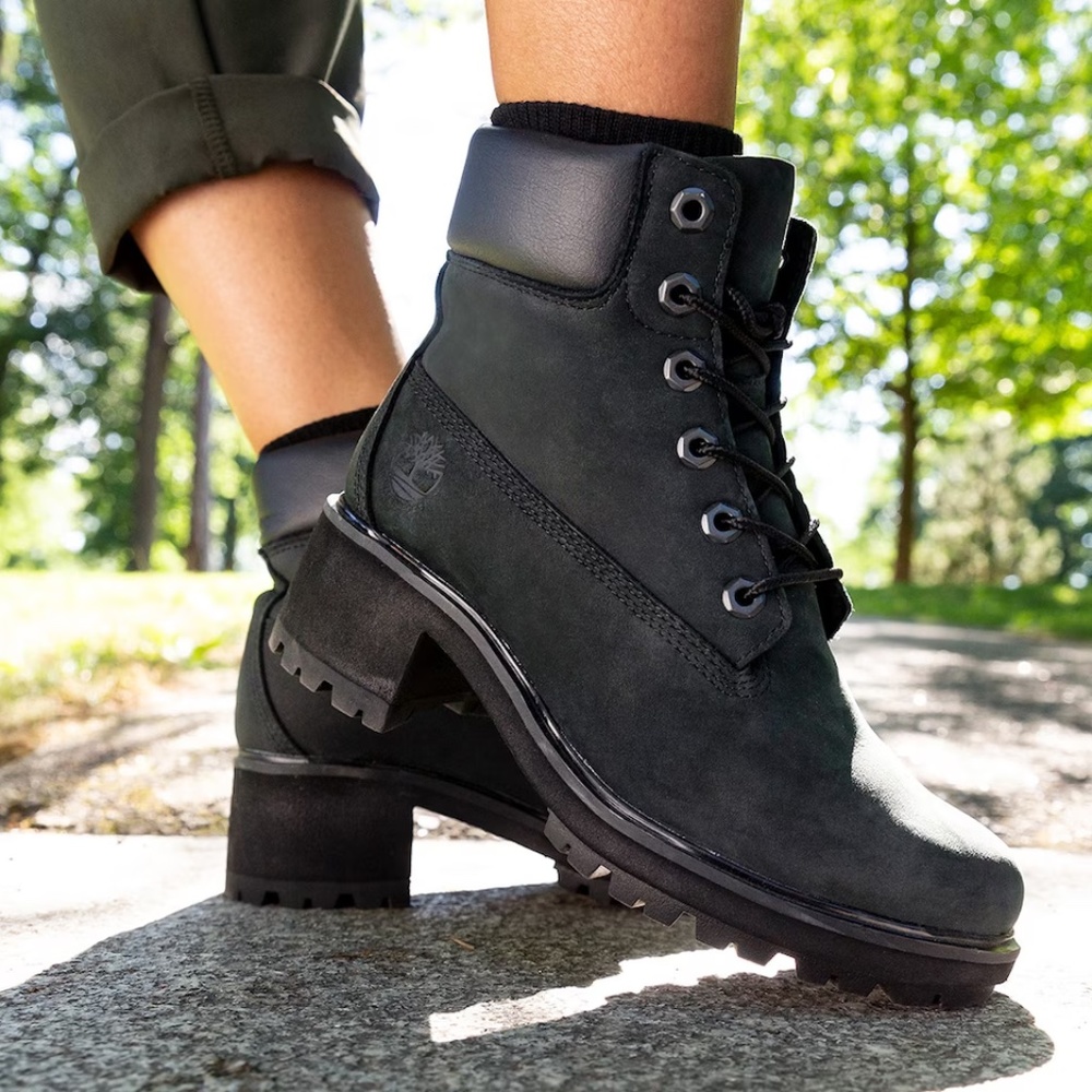Timberland Ortholite Ankle Boots Heel Black Suede Earthkeepers ? New 6.5